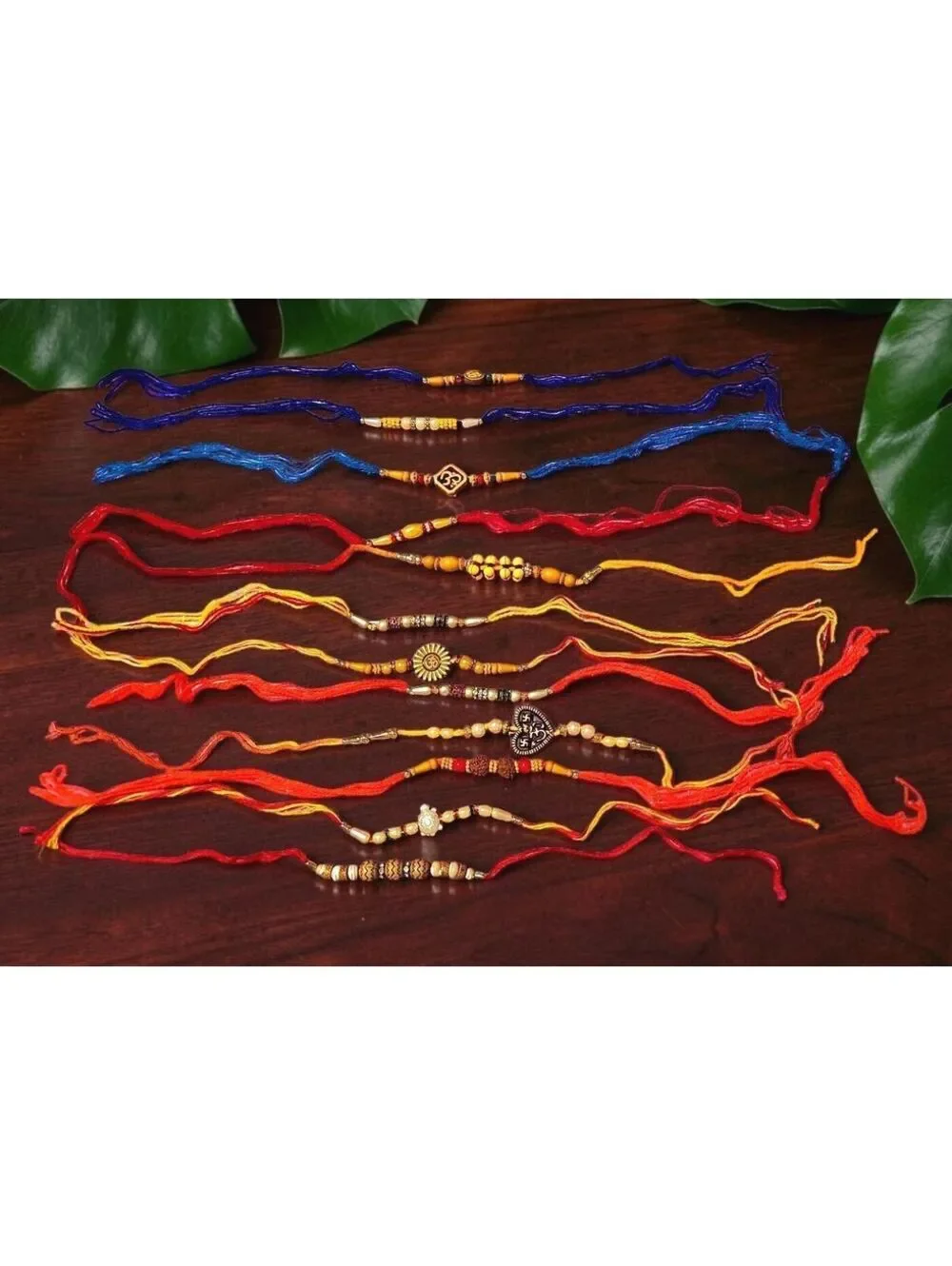 Lot of 12 Rakhi Style Beaded Bracelets – Multicolor Threads - Never Used